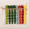 Set of OwlForest Hand-Dyed Threads for the “Toadstool Cafe” Chart (DMC)
