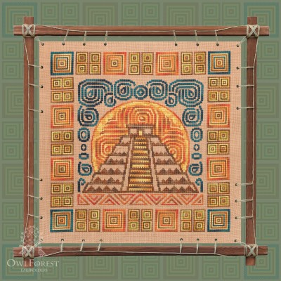 Печатная схема для вышивания «Индейские мотивы. Пирамида» 5 цветов