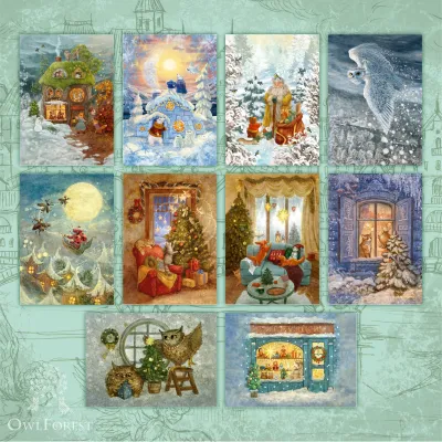 Набор открыток «Зимние каникулы»