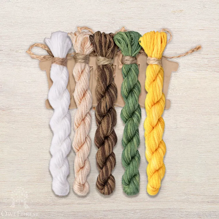 Набор ниток OwlForest для схемы «Бант Чайный» (DMC)