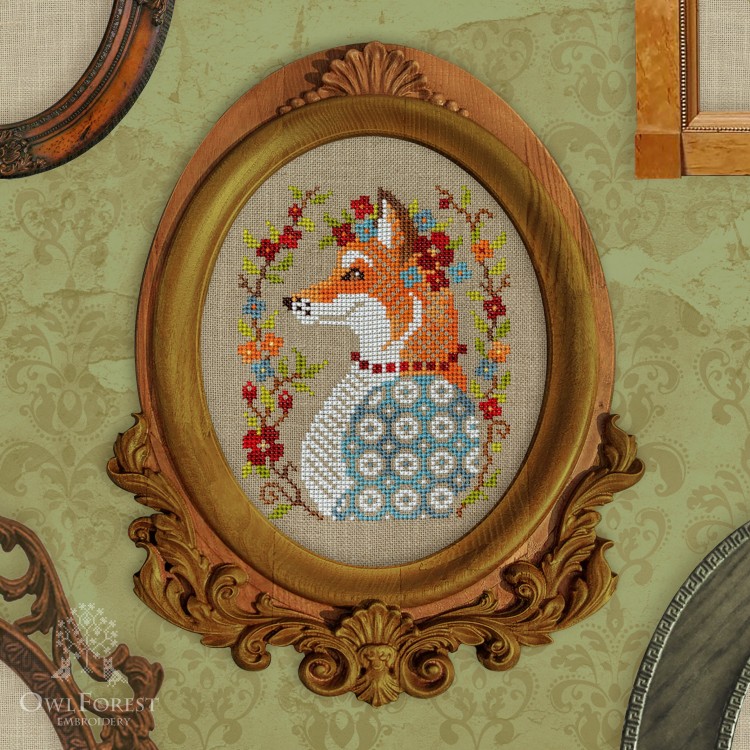 Printed embroidery chart “The Fox Portrait”