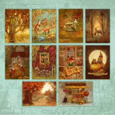 Набор открыток «Осеннее настроение»