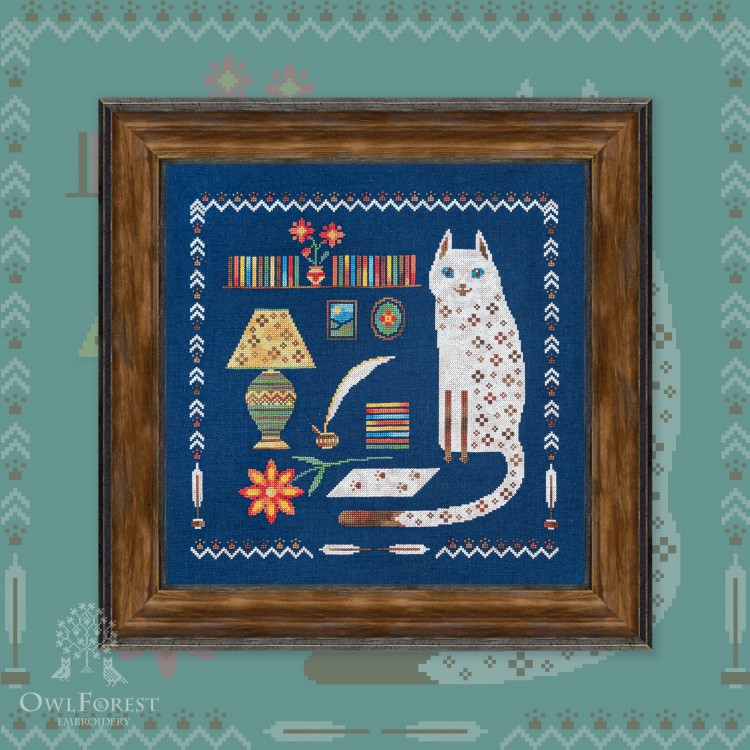 Схема для вышивания «Кот и поэзия»