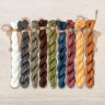 Set of OwlForest Hand-Dyed Threads for the “Titmice” Chart (Thread Trade n.a. Kirov)