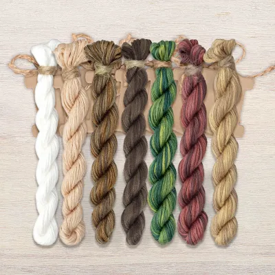 Набор ниток OwlForest для схемы «Бант Кофейный» (ПНК)