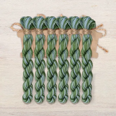 Набор ниток OwlForest для схемы «Птички в зелёном саду» (DMC)