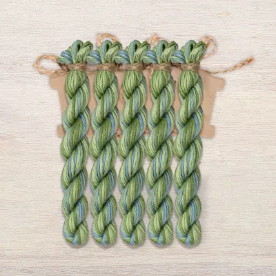 Набор ниток OwlForest для схемы «Птички в зелёном саду» (ПНК)