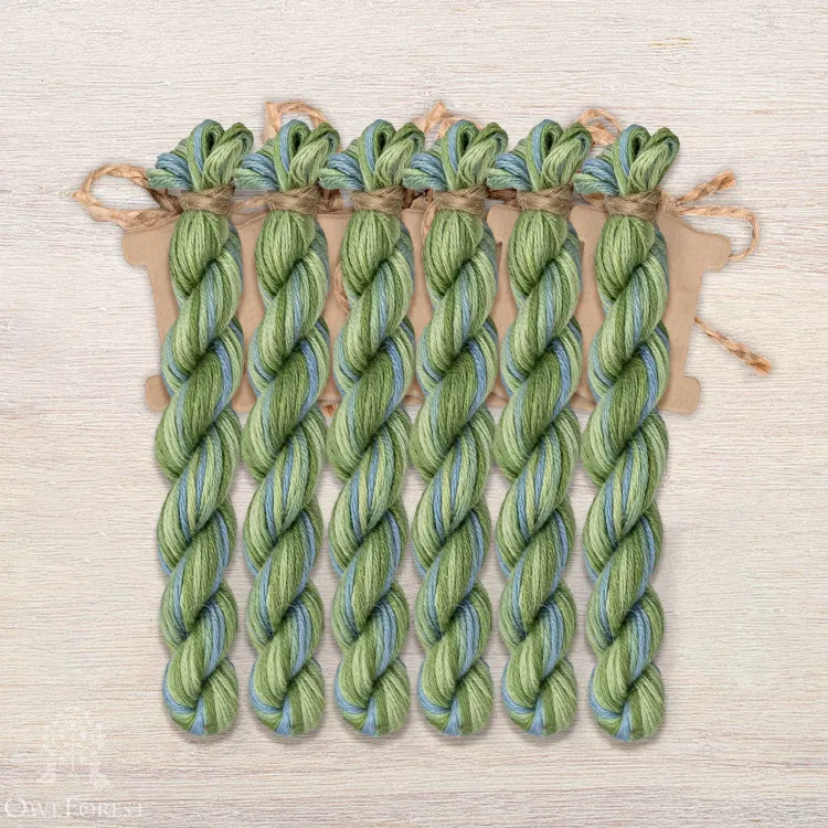 Набор ниток OwlForest для схемы «Птички в зелёном саду» (ПНК)