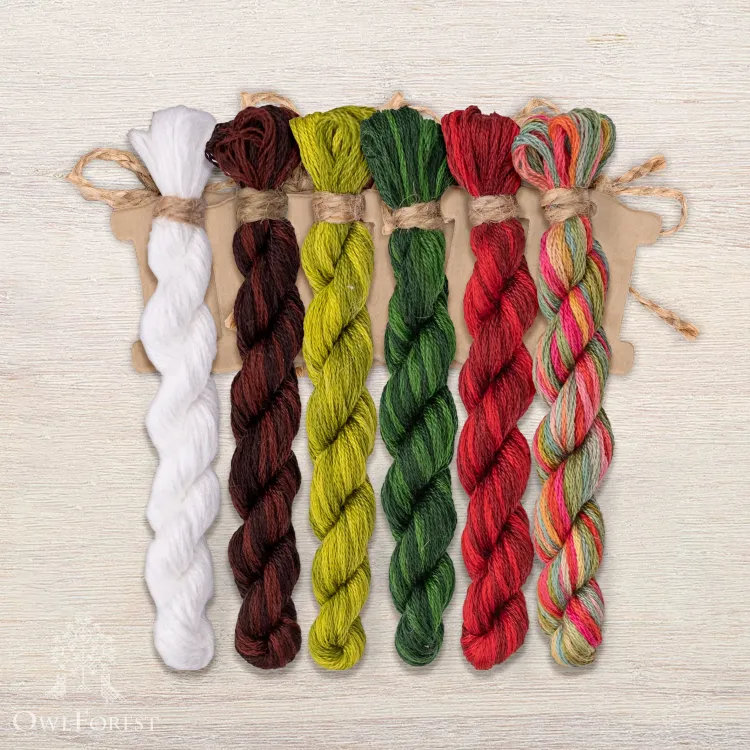 Set of OwlForest Hand-Dyed Threads for the “Viburnum Summer” Chart (DMC)