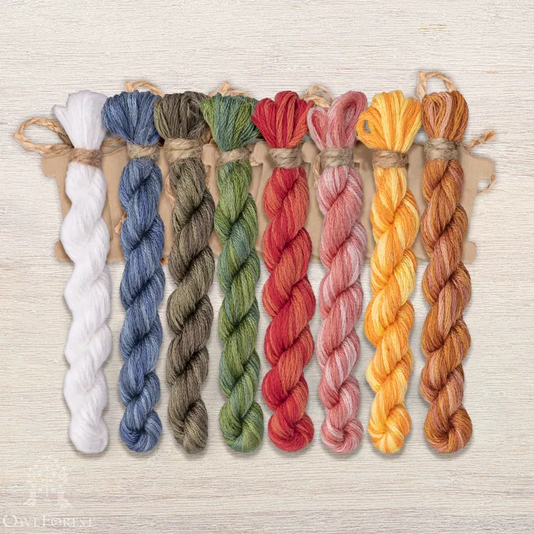 Набор ниток OwlForest для схемы «Пёстрая курочка» (DMC)