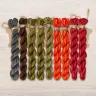 Set of OwlForest Hand-Dyed Threads for the “The Cat and the Flouriculture” Chart (Thread Trade n.a. Kirov)