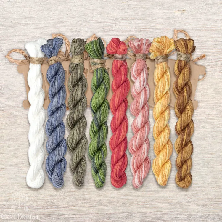 Набор ниток OwlForest для схемы «Пёстрая курочка» (ПНК)