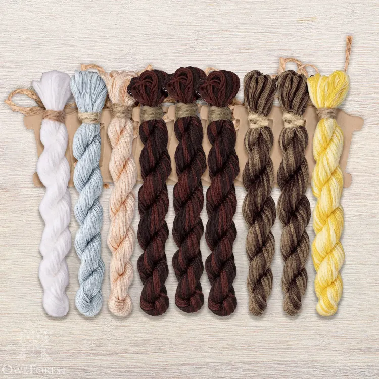 Набор ниток OwlForest для схемы «Полосатые зебры» (DMC)