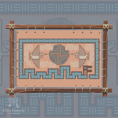 Printed embroidery chart “Mesoamerican Motifs. Serpent” 3 colors