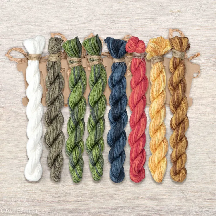 Набор ниток OwlForest для схемы «Бойкий петушок» (ПНК)