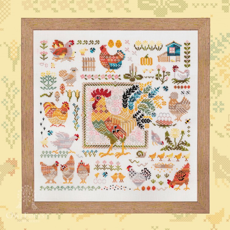 Digital embroidery chart “Chicken Yard”
