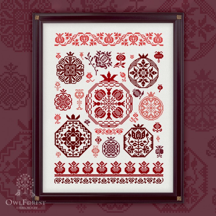 Digital embroidery chart “Pomegranate Quaker”
