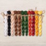 Set of OwlForest Hand-Dyed Threads for the “Mushroom Hunting” Chart (DMC)