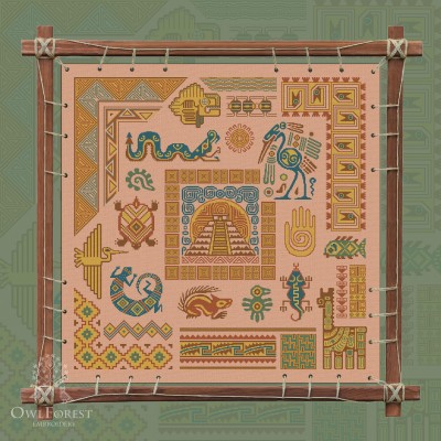 Booklet of the Embroidery Chart “Mesoamerican Motifs. Panel Picture” 5 colors