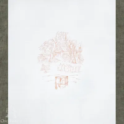 Печатная ткань «Деревенька», 30ct