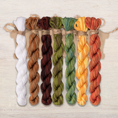 Set of OwlForest Hand-Dyed Threads for the “Fox Forest” Chart (DMC)