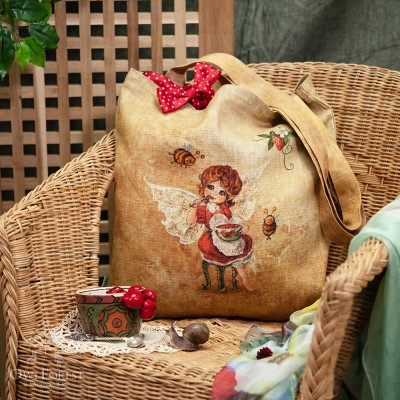 “Fairy and Jam” Linen Shopping Bag 