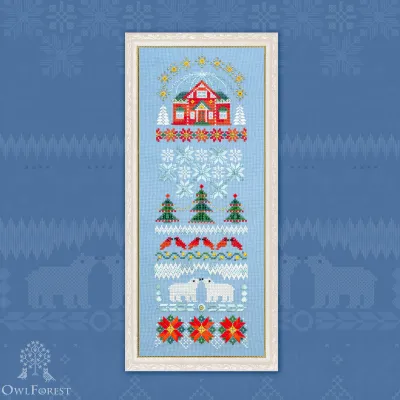 Схема для вышивания «Домик на Северном полюсе»