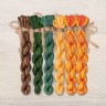 Set of OwlForest Hand-Dyed Threads for the Embroidery Chart “Tangerine Garland” (DMC)