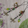 Scissor Fob “Ringing Dragonflies” Bronzy Metal Color Fittings