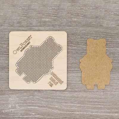 Perforated Plywood Form «Bear-mum»  for the “Christmas Bears” Chart 