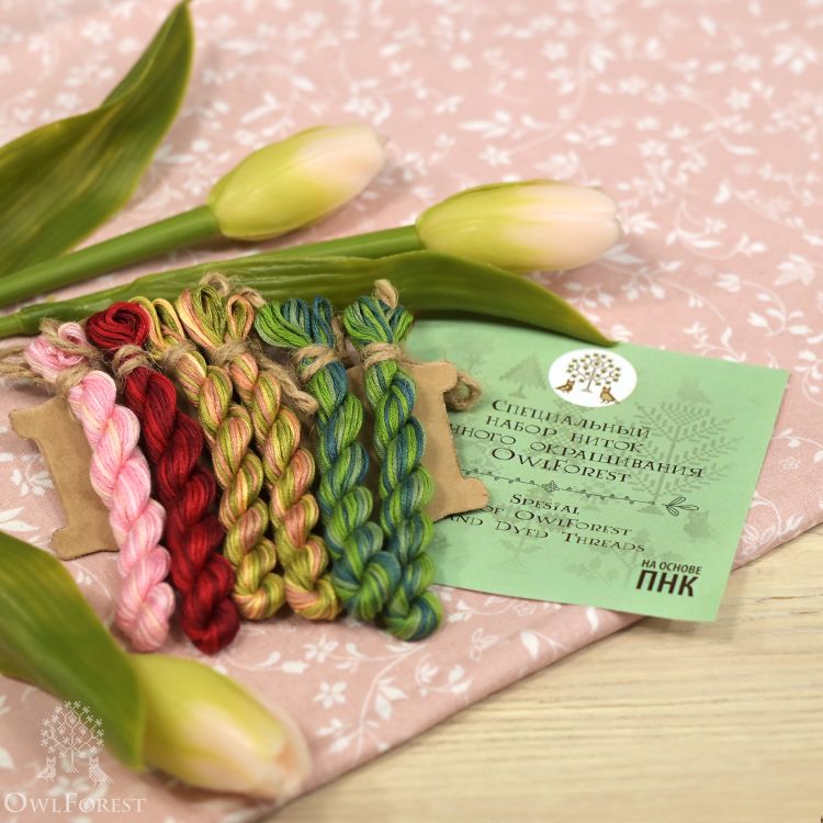 Специальный набор ниток OwlForest для схемы «Тюльпановое дерево» (ПНК)