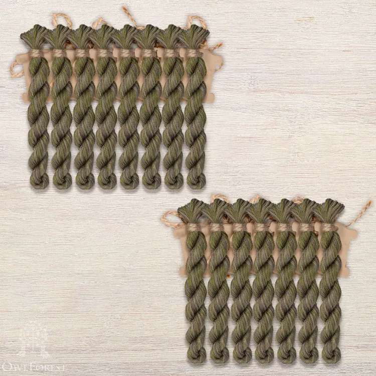 Набор ниток OwlForest для схемы «Семплер с желудями» (DMC) монохромный вариант