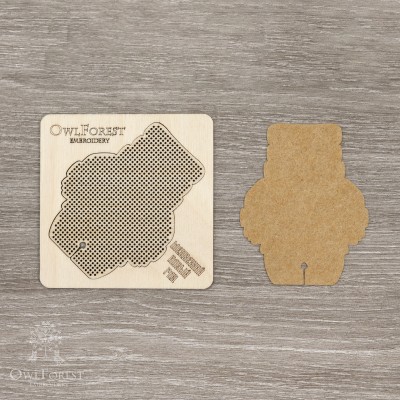 Perforated Plywood Form «Bear-grandpa»  for the “Christmas Bears” Chart 