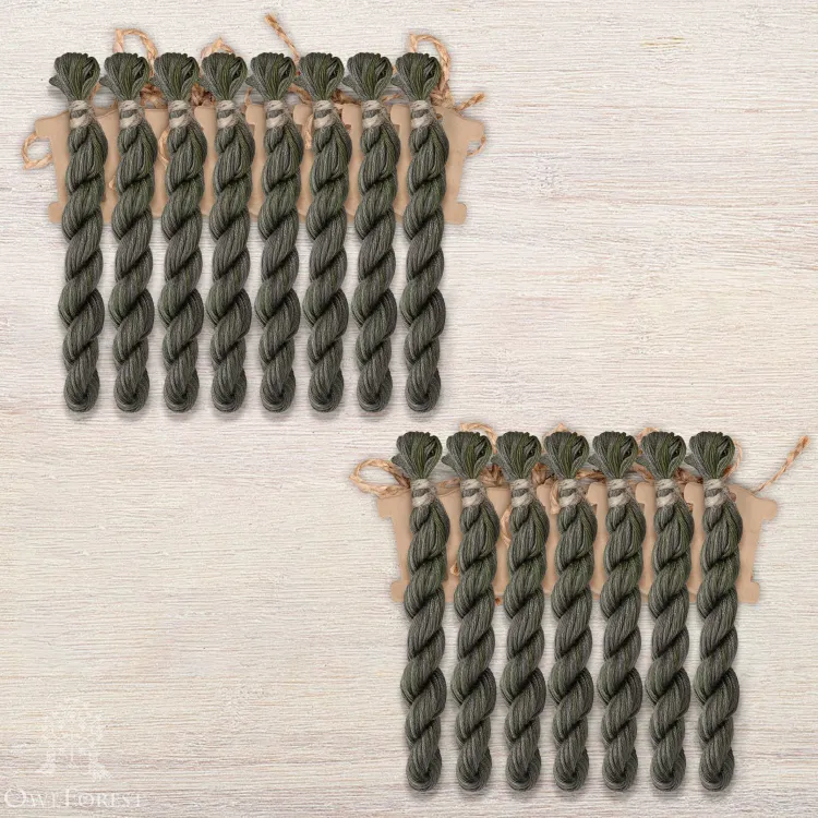 Набор ниток OwlForest для схемы «Семплер с желудями» (ПНК) монохромный вариант