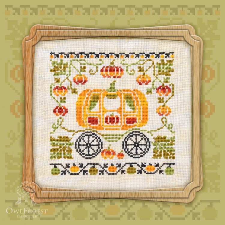 Free embroidery digital chart “Pumpkin Carriage”