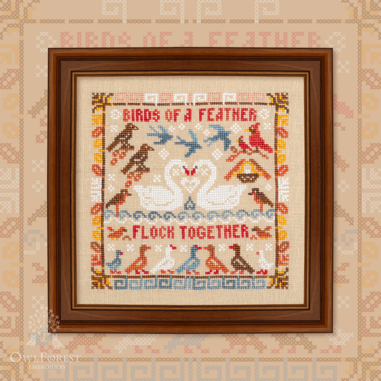 Схема для вышивания «Пословицы. Birds of Feather» – Owlforest Embroidery