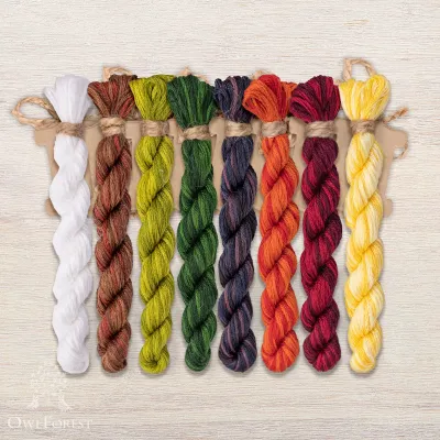 Set of OwlForest Hand-Dyed Threads for the “Ashberry Summer” Chart (DMC)