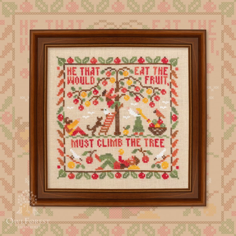 Схема для вышивания  «Пословицы. Fruit on the Tree»