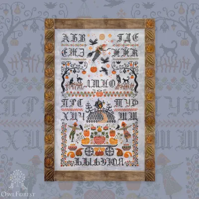 Схема для вышивания «Азбука осенней ночи» с русскими буквами