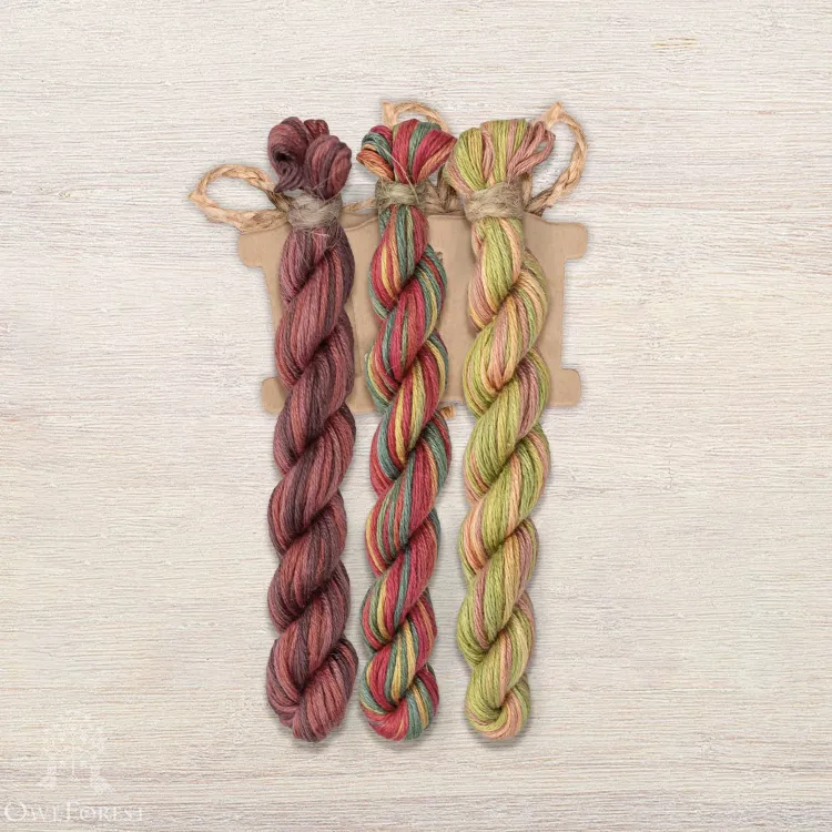 Набор ниток OwlForest для схемы «Ветка клёна» (ПНК)