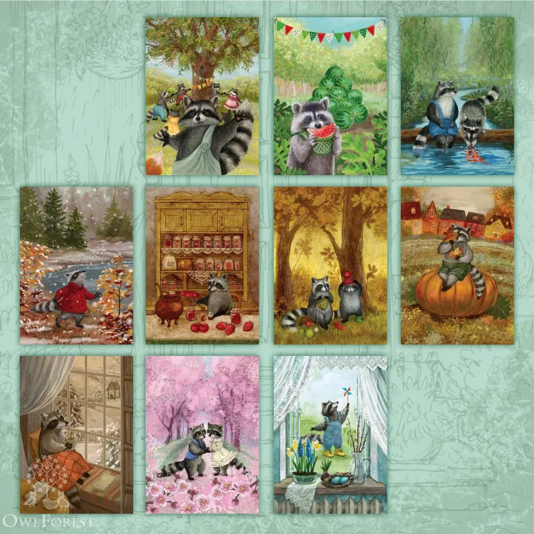 Набор открыток «Будни села Енотово»