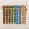 Set of OwlForest Hand-Dyed Threads for the “Turquoise Bird Night Songs” Chart (Thread Trade n.a. Kirov)