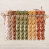 Set of OwlForest Hand-Dyed Threads for the “Pumpkin-color Autumn” Chart (DMC)