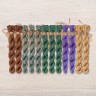 Set of OwlForest Hand-Dyed Threads for the “Amethyst Bird Night Songs” Chart (DMC)