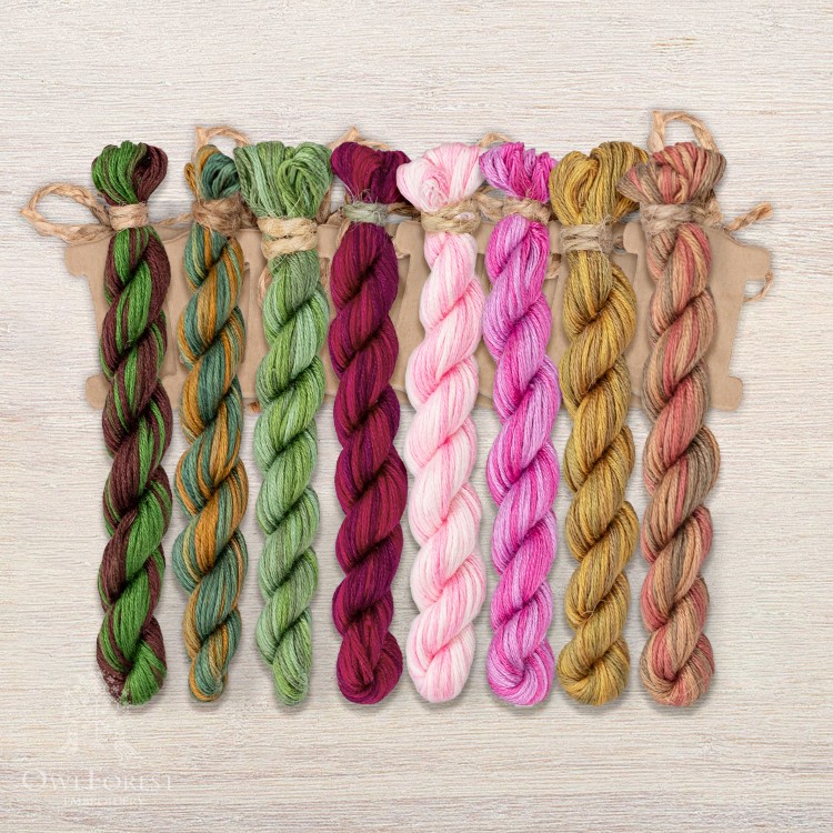 Basic Set of OwlForest Threads for the  “Houseplants” Embroidery SAL (Thread Trade n.a. Kirov)