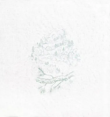 Печатная ткань «Горная река», 30ct