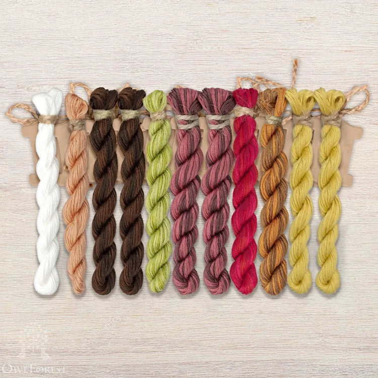 Набор ниток OwlForest для схемы «Забавные слоники» (ПНК)