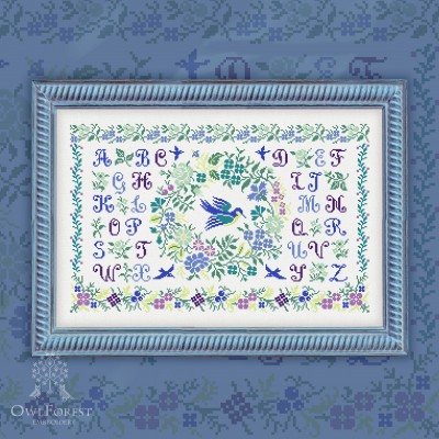 Digital embroidery chart “Spring Alphabet” Latin Letters