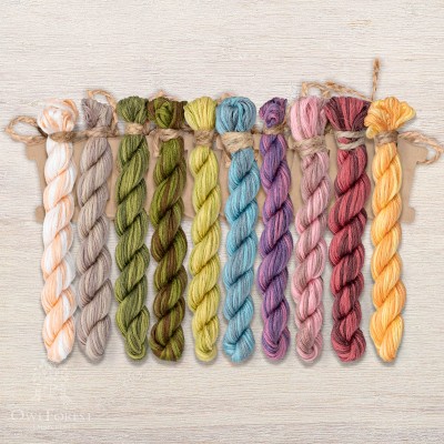 Set of OwlForest Hand-Dyed Threads for the “Sparkling Spring” Chart  (Thread Trade n.a. Kirov)