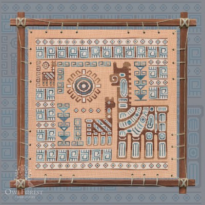 Печатная схема для вышивания «Индейские мотивы. Ламы» 3 цвета